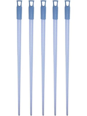 Normadia Renkli Alüminyum Çizgili Fırça Faraş Süpürge Çekişli Sap, 120 Cm, 5'li Set