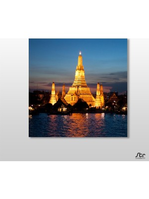 Technopa Piramit Gece Kanvas Tablo - 70x70cm