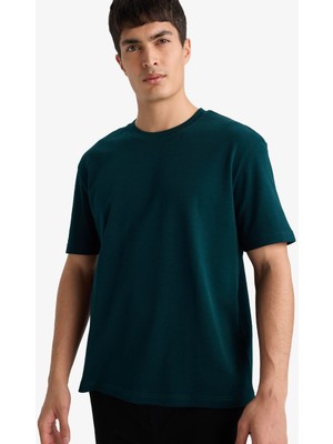 Defacto Erkek T-Shirt E7961AX/GN465 D.green
