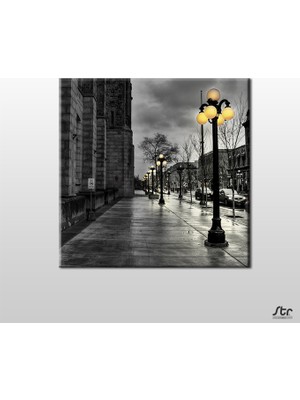 Technopa Gold Sokak Lambası Kanvas Tablo - 70x70cm