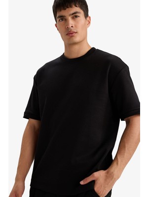 Defacto Erkek T-Shirt B6494AX/BK81 Black