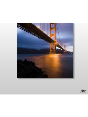 Technopa İstanbul Köprü Gece Kanvas Tablo - 40x40cm