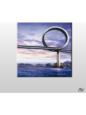 Technopa Daire Yol Kanvas Tablo - 25x25cm