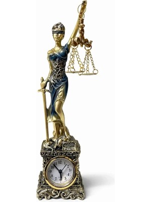 Epilons Polyester Saatli Adalet Figürü Alk4427
