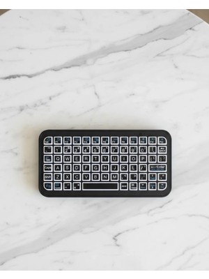 Epilons Siyah Kablosuz Mini Rgb Işıklı Klavye Bluetooth 5.2 Ince Tasarım