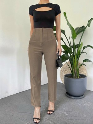 Queene Dreams Zra Pileli Havuç Pantolon   -Vizon