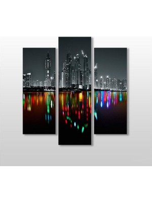 Technopa Şehir Manzarası Ve Yansıma  Kanvas Tablo - 138x150cm