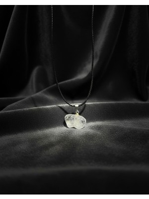 Meneva Aksesuar Kristal Kuvars Doğal Taş Deri Ipli Kolye