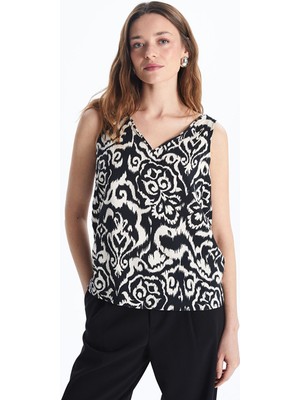 Lc Waikiki Yeni Sezon V Yaka Desenli Kadın Bluz