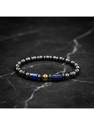 Meneva Aksesuar Lapis Lazuli & Hematit Taşı Doğal Taş Bileklik