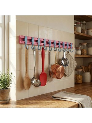 Usin 10LU Yapışkanlı Portmanto Hol Antre Duvar Banyo Havlu Askısı Mutfak Askılığı Kapı Arkası Askılık