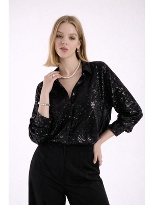 Stardrop Oversize Payet Gömlek