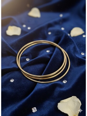 Meneva Aksesuar 3'lü Paslanmaz Çelik Ajda Bilezik Seti