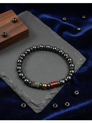 Meneva Aksesuar Kantaşı & Hematit Doğal Taş Bileklik