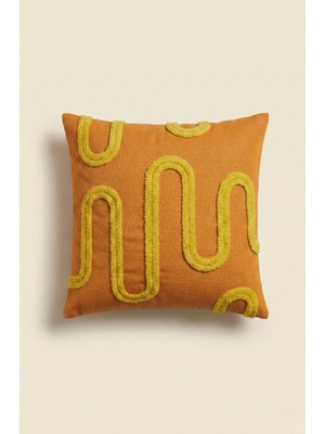 Maharat Bohem Kıvrımlı Desenli Punch Kırlent Kılıfı Yastık Kılıfı