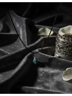 Meneva Aksesuar Apatit Doğal Taş Deri Ipli Kolye