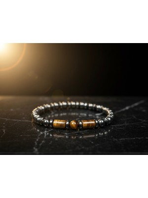 Meneva Aksesuar Kaplan Gözü & Hematit Taşı Doğal Taş Bileklik