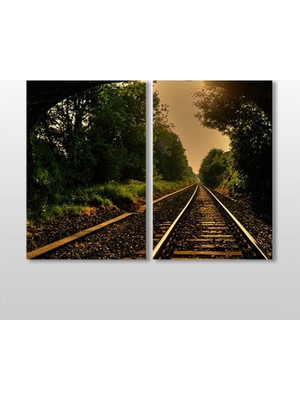 Technopa Tren Rayları Kanvas Tablo - 110x100cm