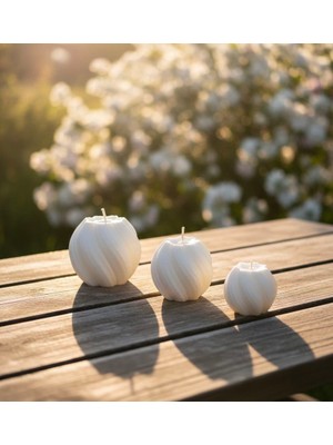 Liondes Candles Doğal Tasarım Dekoratif 3lü Mum Seti