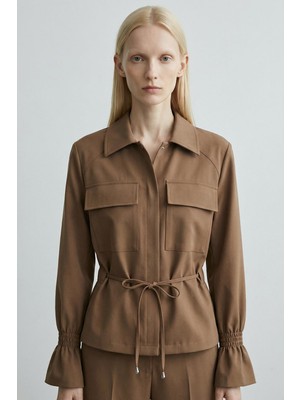 Rays 251856 Kol Lastikli Düğmeli Ceket Koyu Vizon