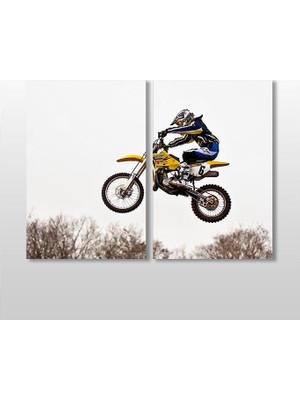 Technopa Motorcu Kanvas Tablo - 100x90cm