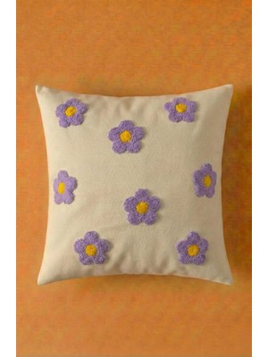 Maharat Papatya Desenli Punch Yastık Kılıfı Kırlent Kılıfı