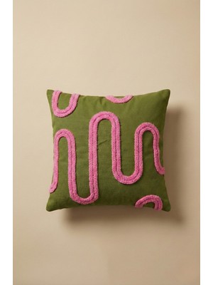 Maharat Bohem Kıvrımlı Desenli Punch Kırlent Kılıfı Yastık Kılıfı