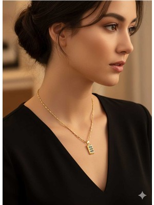 Cadde Dükkanı Çelik Külçe Kolye Standart Boy Gold Renk Model1