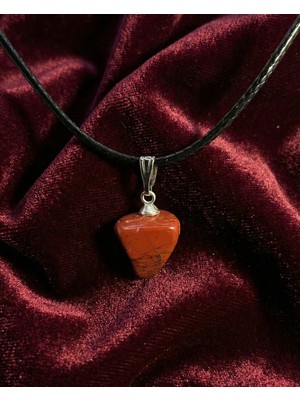 Meneva Aksesuar Jasper Doğal Taş Deri Ipli Kolye