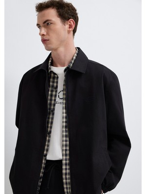 Mavi Fermuarlı Siyah Gömlek 0211883-900