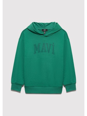 Mavi Mavi Logo Baskılı Yeşil Sweatshirt 6S10143-71697