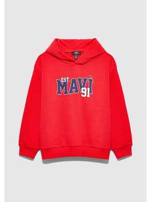 Mavi Mavi Baskılı Kırmızı Sweatshirt 6S10139-70478