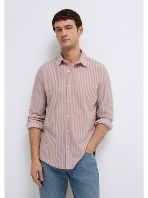 Mavi Çizgili Pembe Gömlek 0211404-91578