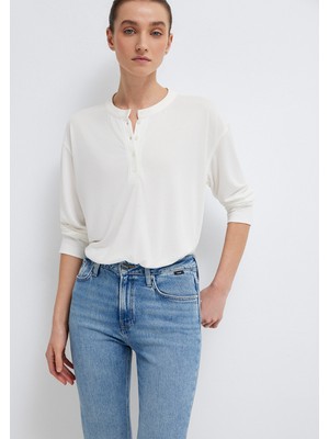 Mavi Ekru Modal Karışımlı Tişört 1613772-80194