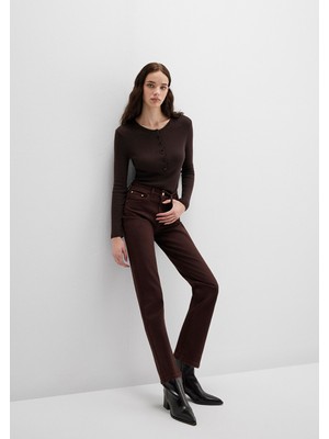 Mavi New York Kahverengi Gabardin Pantolon 101441-91340