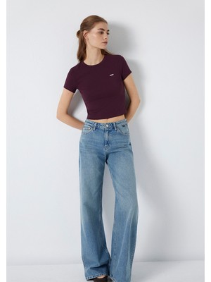 Mavi Mavi Logo Baskılı Mor Tişört 1613848-70434