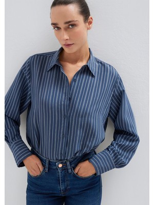 Mavi Çizgili (Tencel™) Gömlek 1211373-91385