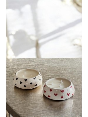 Medu Candles Seramik Kalpli Dekoratif Kokulu Soya Wax Mum SET400G