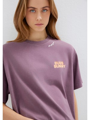 Mavi Bugs Bunny Baskılı Mor Tişört 1614050-70650