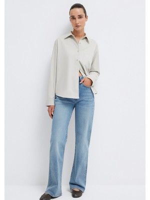 Mavi Cepli Gri Gömlek 1211385-80618