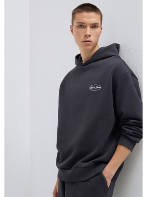 Mavi Mavi Jeans Nakışlı Kapüşonlu Antrasit Sweatshirt 0S10545-70087