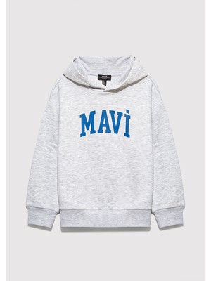 Mavi Mavi Logo Baskılı Gri Sweatshirt 6S10113-88467