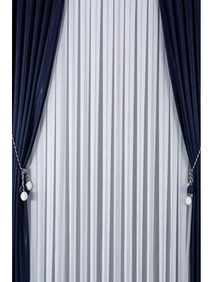 Tül Shop Ağır Gramajlı 1/2 Seyrek Pileli Bambu Tül Perde Ütü Istemez Şık ve Modern