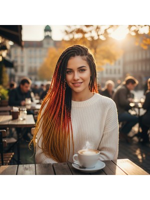 Zemira Afrika Örgüsü ve Rasta Için Sen Ombreli / Siyah / Bakır / Karamel