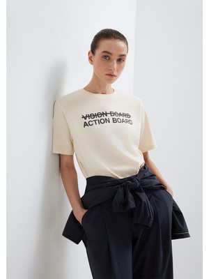 Mavi Baskılı Ekru Tişört 1613842-70005