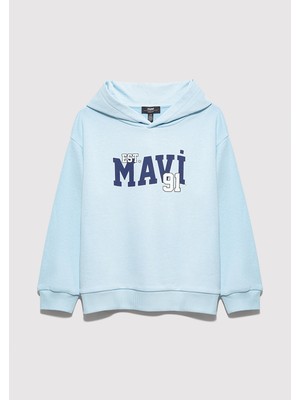 Mavi Mavi Baskılı Açık Mavi Sweatshirt 6S10139-89314