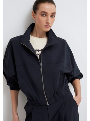 Mavi Dik Yaka Antrasit Ince Ceket 1211507-900