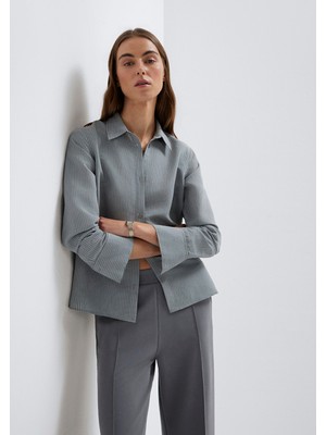 Mavi Çizgili (TENCEL™) Liyosel Karışımlı Gömlek 1211374-88069
