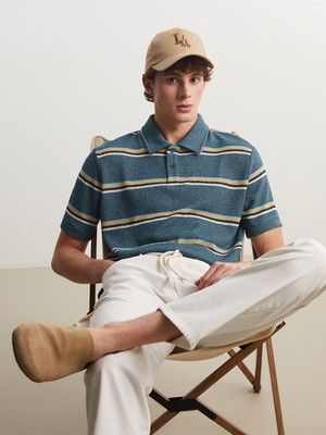 Lc Waikiki Yeni Sezon Polo Yaka Çizgili Erkek Tişört