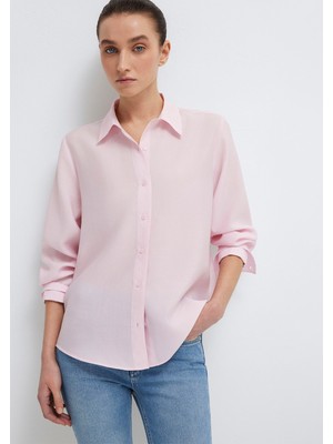 Mavi Pembe (TENCEL™) Liyosel Karışımlı Gömlek 1211373-91004